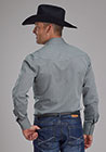 Men Roper grey textured snap long sleeve shirt