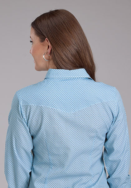 BLUE MINI CROSS PRINT