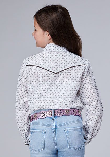 Girls Roper Long sleeve retro piped fancy yoke mini floral