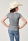 GIRLS KNIT    NOVELTY/APPLIQUE/EMBROIDERY PRINTED KNIT                               2011 LT. GREY P/R SHORT SLEEVE TEE