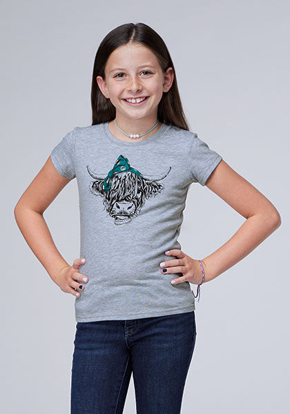 GIRLS NOVELTY/APPLIQUE/EMBROIDERY PRINTED KNIT COTTON POLY KNIT JERSEY TEE