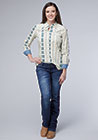 WOMENS SHIRT PERFORMANCE Y/D STRIPE SNAP VERTICAL AZTEC STRIPE