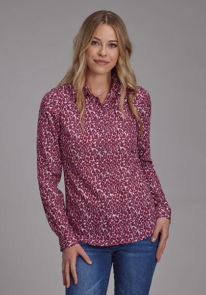LEOPARD PRT POLY CREPE BLOUSE