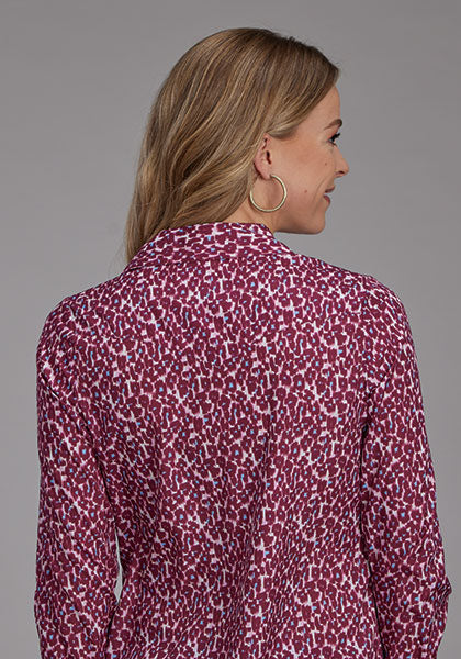 LEOPARD PRT POLY CREPE BLOUSE