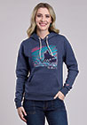 TIN HAUL LADIES L/S SWEATSHIRT W/HOOD COWGIRL ROPING SCREEN,