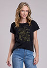 STETSON LADIES SHORT SLEEVE T-SHIRT VINTAGE COWGIRL SCENE PRINT,