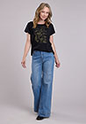STETSON LADIES SHORT SLEEVE T-SHIRT VINTAGE COWGIRL SCENE PRINT,