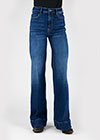 WOMENS JEAN HIGH RISE WIDE LEG FIT PLAIN BACK PKT HIGH WAIST WIDE LEG