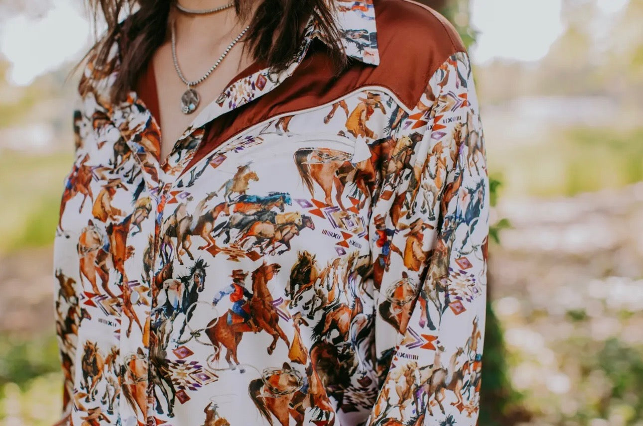 WOMEN’S BUCKAROO LONG SLEEVE BUTTON UP