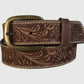 Woman Belt Light Brown with Flower Tooling