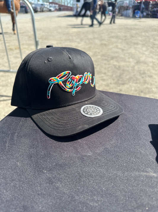 Roper Aztec Blk Trucker Ball Cap