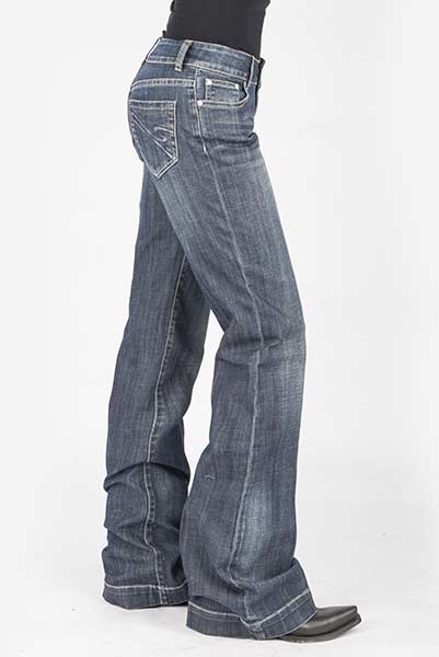 WOMENS JEAN 214 FIT TROUSER STYLE EMBROIDERED "S" DECO BACK PKT OWS