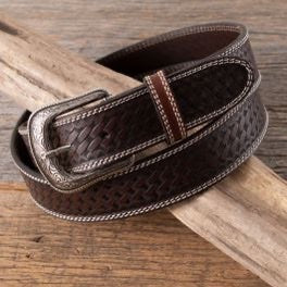 Mens Basket Weave Pattern Belt