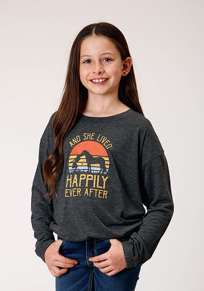 GIRLS KNIT NOVELTY/APPLIQUÉ/EMBROIDERY PRINTED KNIT-JERSEY TEE,