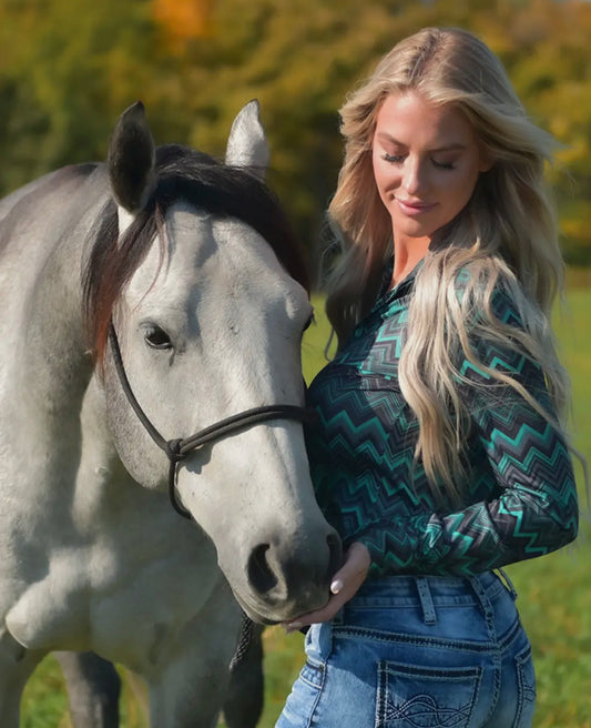 Pullover Chevron Print Stretch Jersey Button Up