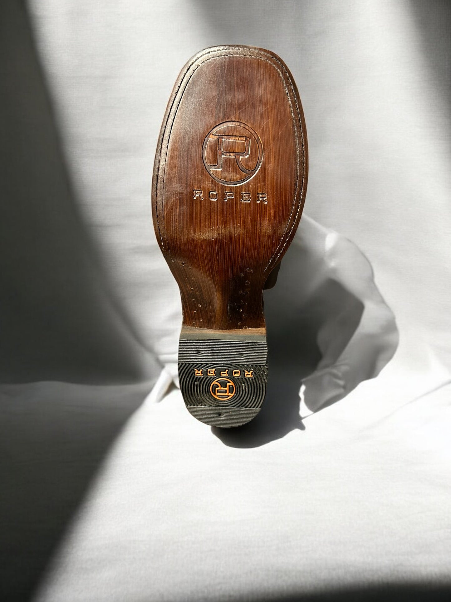 BIG KIDS FOOTWEAR SQUARE TOE 10"SHAFT OILY BROWN LEATHER VAMP CRACKLE CREAM LEATHER SHAFT