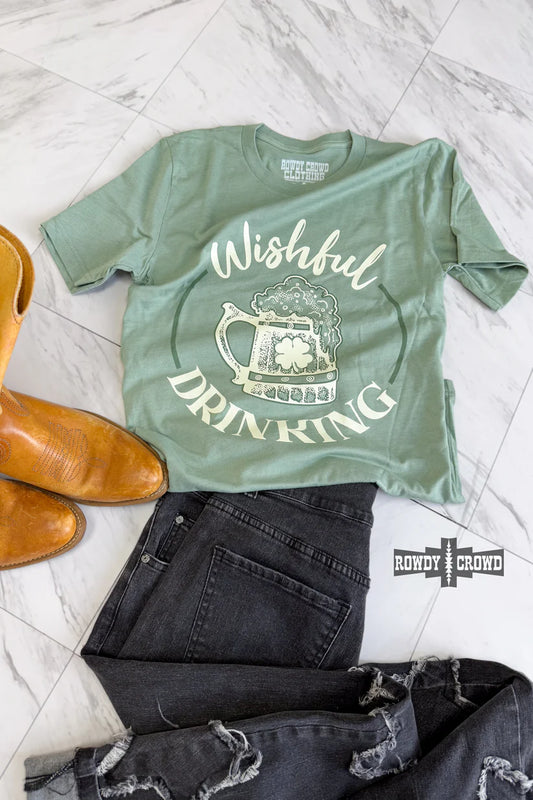 WOMENS MINT GREEN WISHFULL DRINKING TEE