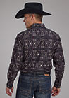 MENS L/S SHIRT HORIZONTAL PRINT DESIGN POP COLOR AZTEC PRINT Roper