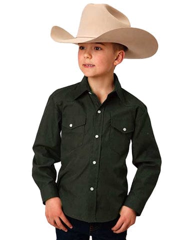 Roper Boys' Broadcloath Long Sleeve Shirt