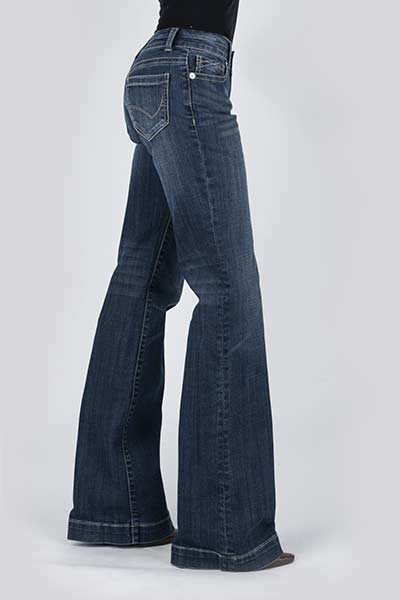 WOMANS STETSON JEAN WOMENS JEAN FIT TROUSER STYLE REVERSE CHECK DECO STITCH BACK POCKET