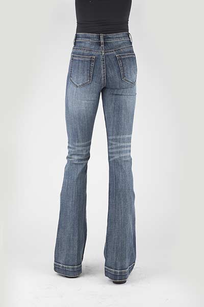 WOMANS STETSON JEAN PLAIN BACK PKT HIGH RISE FLARE,