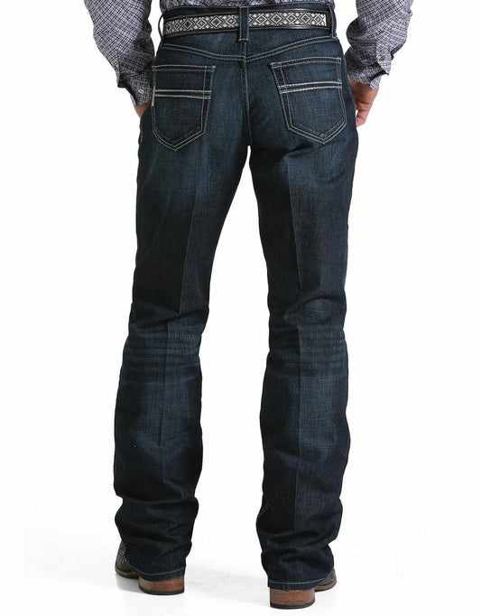 Cinch Men's Performance Denim  Mid Rise Relaxed Fit Boot Cut Jeans Sliver Label