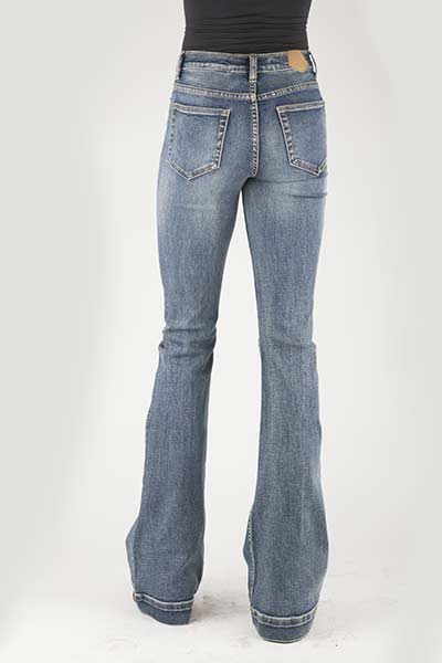 WOMANS TIN HAUL WOMENS JEAN LIBBY HIGH RISE FLARE ANVIL AND HAMMER EMB ON BACK PKT