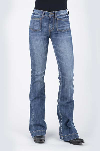 WOMANS STETSON JEAN WITH PLAIN BACK PKT WIDE FRONT POCKET,