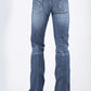 Woman’s Steston Classic Boot Cut Jeans with Half Circle Design