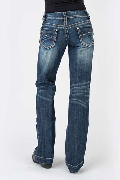 WOMANS STETSON JEANS WITH PIECED BACK PKT W/DECO STITCH EMB