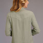Womans Dusty Green Light Weight Button Up Shirt