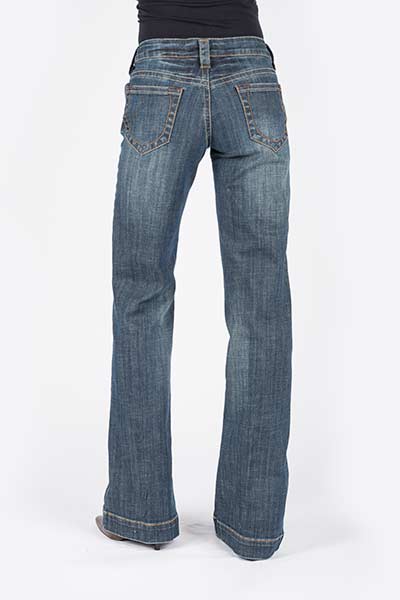 WOMANS STESTON JEAN OPEN PKT W/STITCHED CIRLCE