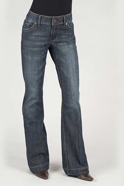 WOMANS STETSON JEAN BLUE DENIM TROUSER "S" ON BACK PKT