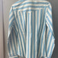 Roper Cotton Womans Western Shirt Snap Dyed Stripe Aqua & Cream
