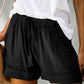 Woman's Black Drawstring Casual Shorts