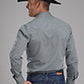 Men Roper grey textured snap long sleeve shirt