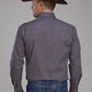 Mens long sleeve snap Roper blue with small red diamonds