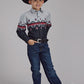 Boys Long Sleeve Ombre Aztec Snap shirt Roper