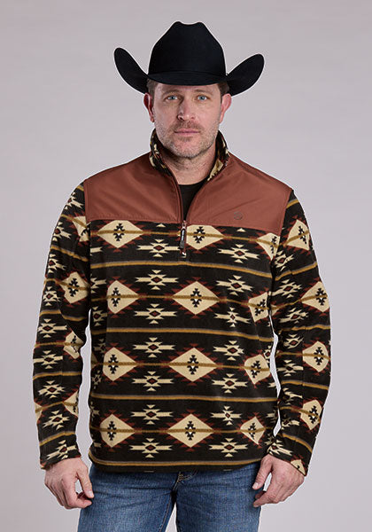 MENS OUTERWEAR AZTEC PRINT MICRO FLEECE