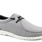 Kids Roper grey canvas shoe with multi colored heel