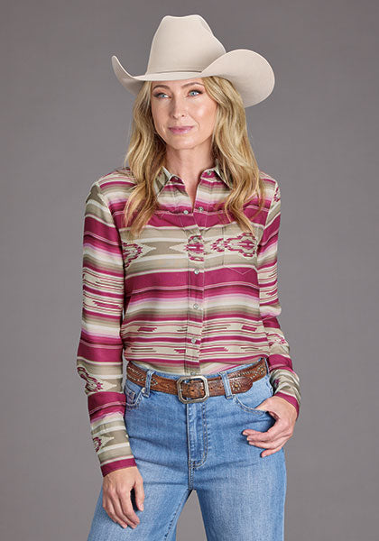 WOMENS L/S SHIRT STETSON 2439 VINTAGE TAPESTRY PRINT STETSON