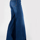 WOMENS JEAN   HIGH RISE WIDE LEG FIT PLAIN BACK PKT HIGH WAIST WIDE LEG