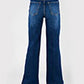 WOMENS JEAN   HIGH RISE WIDE LEG FIT PLAIN BACK PKT HIGH WAIST WIDE LEG