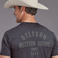 UNISEX ADULT T-SHIRT   STETSON SHORT SLEEVE T-SHIRT STETSON WESTERN GOODS FRNT/BCK SCREEN