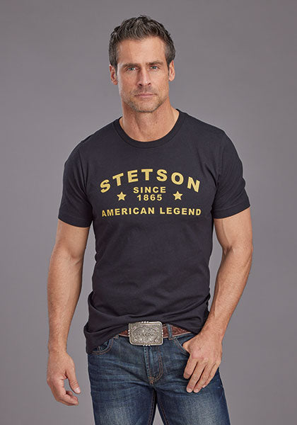 UNISEX ADULT T-SHIRT   STETSON SHORT SLEEVE T-SHIRTSTETSON AMERICAN LEGEND SCREEN PRINT