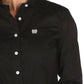 LONG SLEEVE BLACK BUTTON SHIRT Cinch womens top