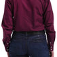 LONG SLEEVE BURGUNDY BUTTON SHIRT Cinch Womens Top