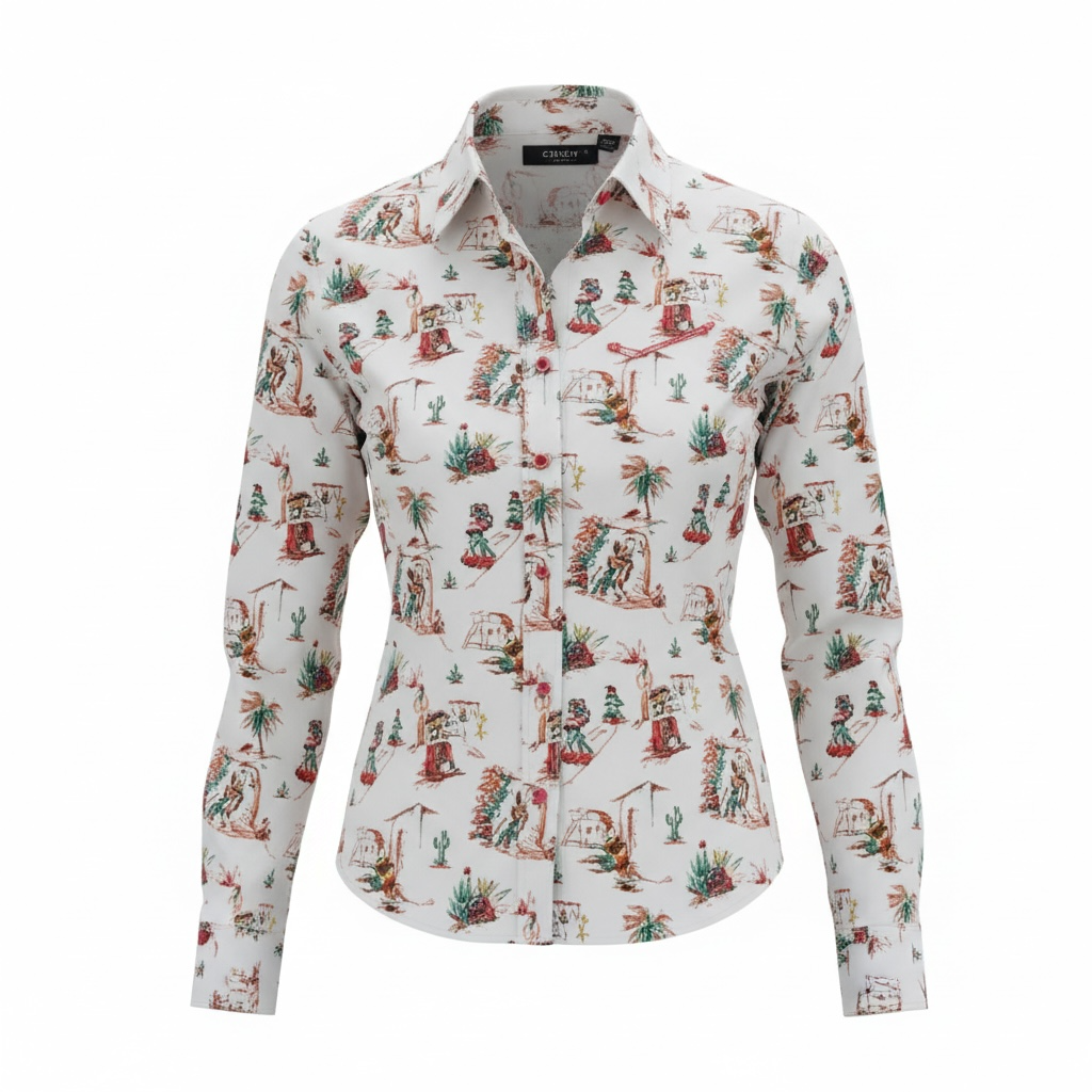 WOMEN'S L/S CRUEL HAWAIIAN SNAP SHIRT