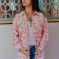 Pink Branded Corduroy Shacket