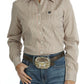 LONG SLEEVE ORANGE/BLUE STRIPED BUTTON SHIRT Cinch Womens Top